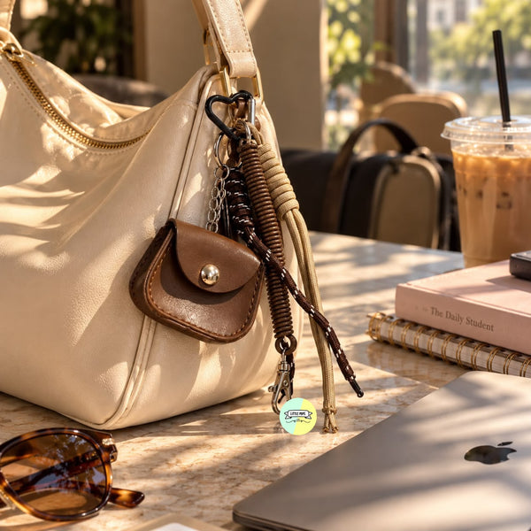 Chestnut Mocha "Minimalist Earbud" Bag Charm
