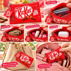 Trendy Chocolate Wrapper Themed Pouch with Keychain
