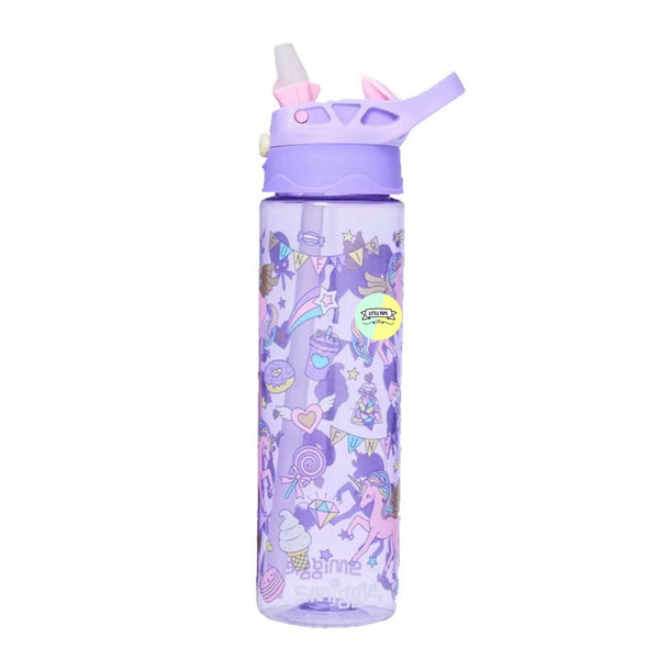 Adorable Smiggle Unicorn Doodled Designed Water Bottle