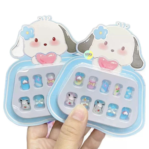 Cute Kids Character Press-On Nails Set