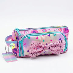 Shiny Bow Themed Vest Double Zip Pencil Pouch