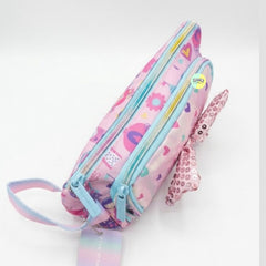 Shiny Bow Themed Vest Double Zip Pencil Pouch