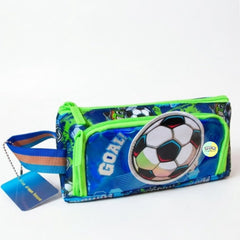 Cute Football Themed Vest Double Zip Pencil Pouch