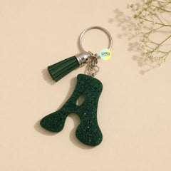 Customizable Name Initial Resin Keychain