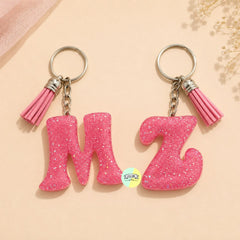 Customizable Name Initial Resin Keychain