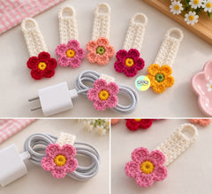 Cute Crochet Flower Cable Organizer