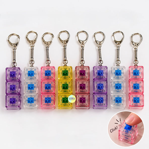 Sensory Keychain Toy – Press Button LED Fidget Keyring