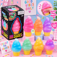 Original NeeDoh Cute Colorful Ice Cream Cone Squishy