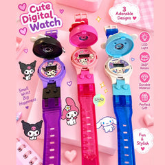 Cute Character Rotating Digital Watches