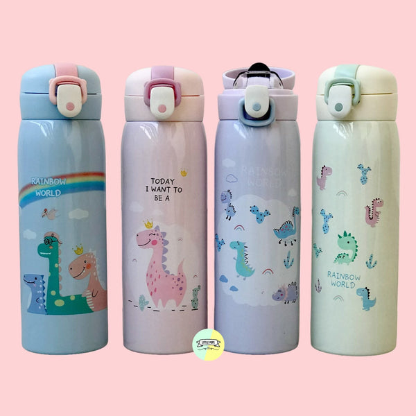Adorable Dino themed Steel Water Bottle