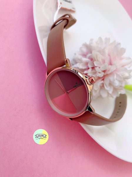 Pink Reflective Dial with thin strap watch