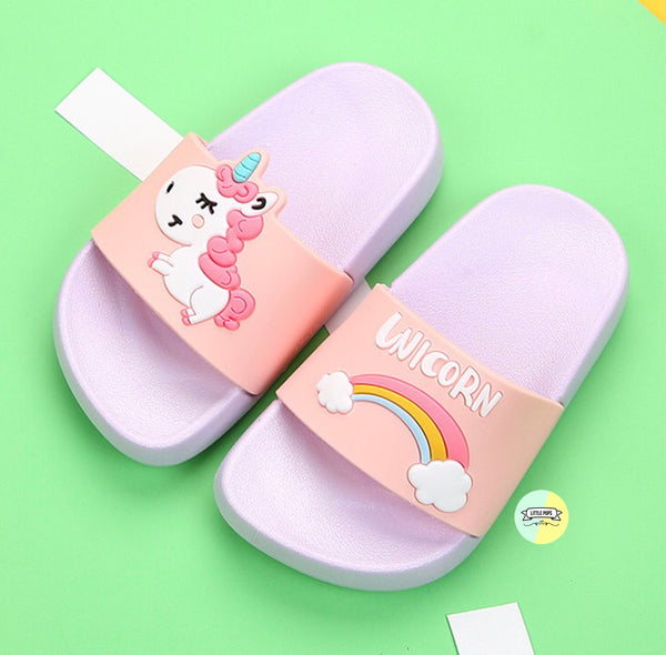 Cute Comfy PVC Rainbow Unicorn Slippers