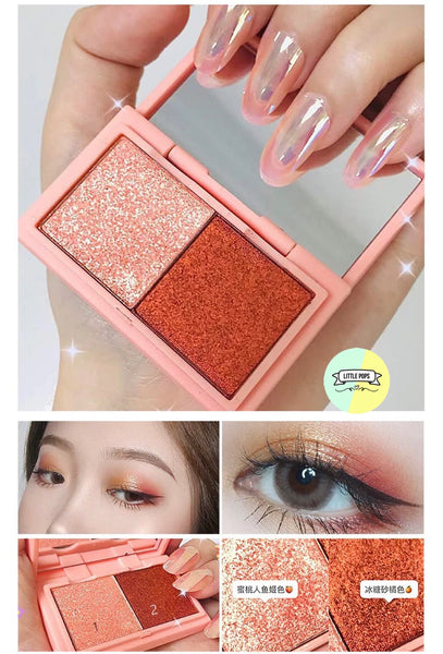 Cute makeup two-tone shiny mini Eyeshadow Palette