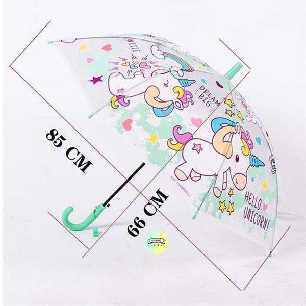 Adorable Unicorn Designed Transparent Umbrella